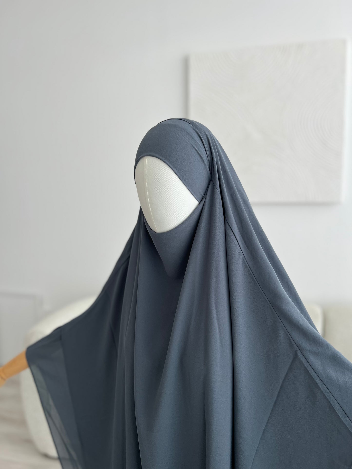 Maxi Chiffon Khimar - Grey