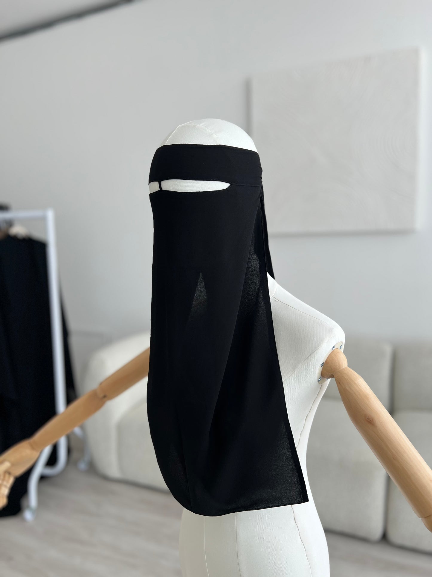 1 Layer Niqab | Nose String - Black