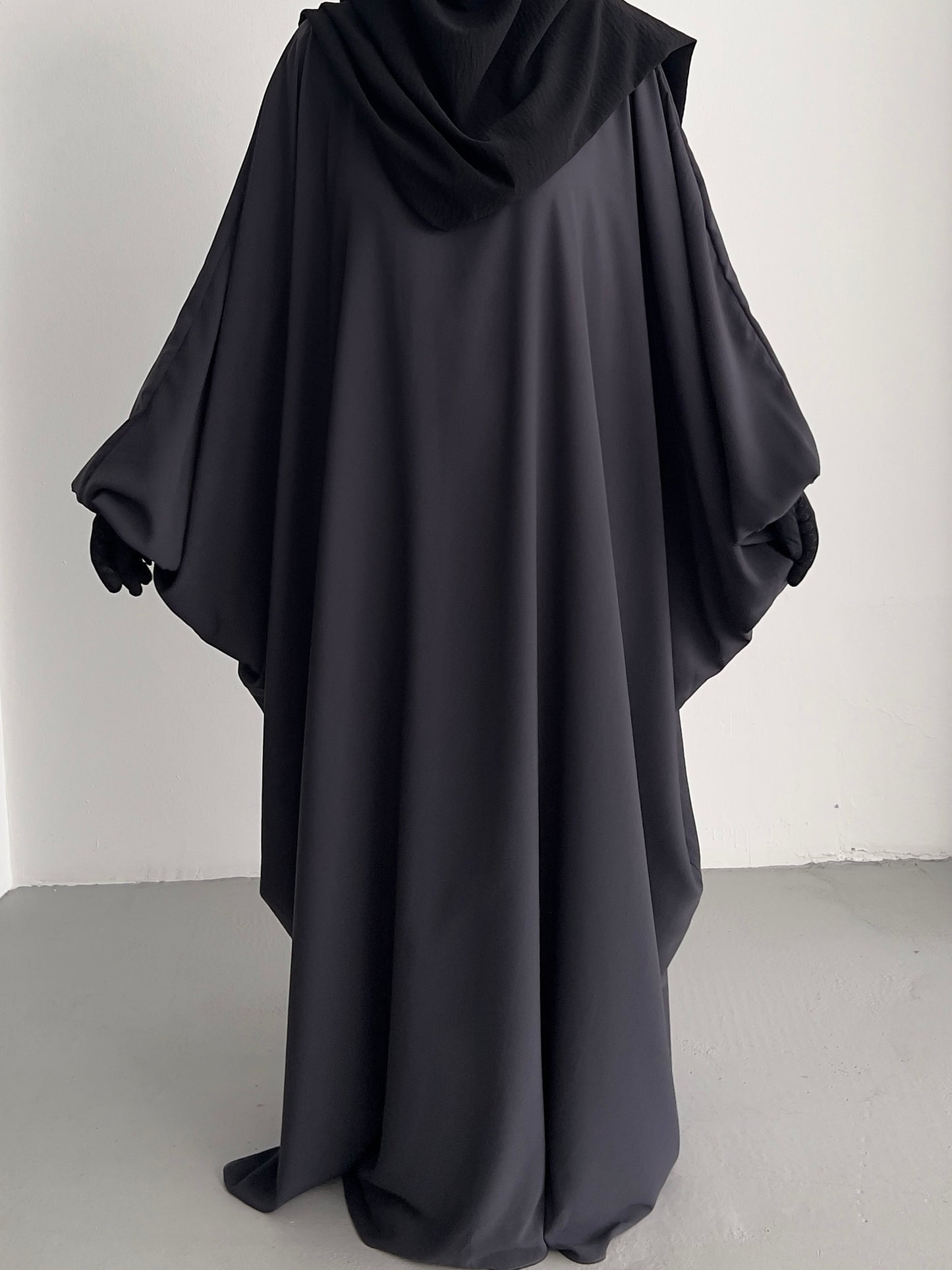 Batwing Abaya - Charcoal Grey