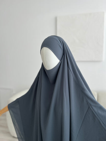 Maxi Chiffon Khimar - Grey