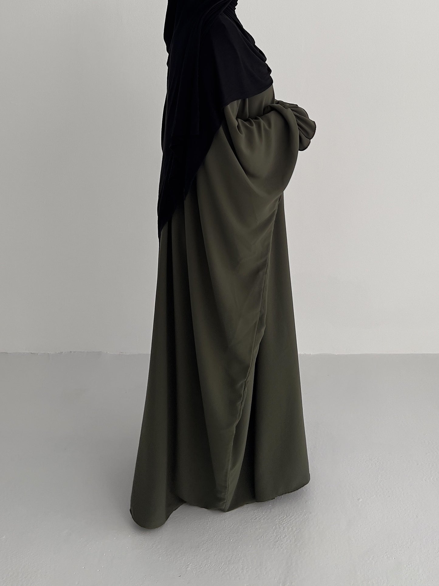 Batwing Abaya - Deep Olive