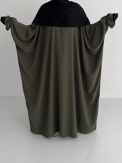 Batwing Abaya - Deep Olive