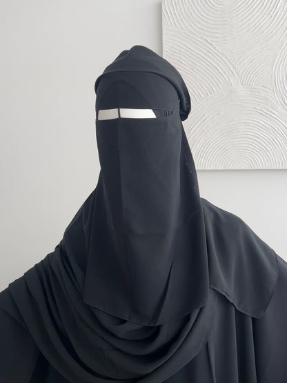 Flap Niqab Set - Black