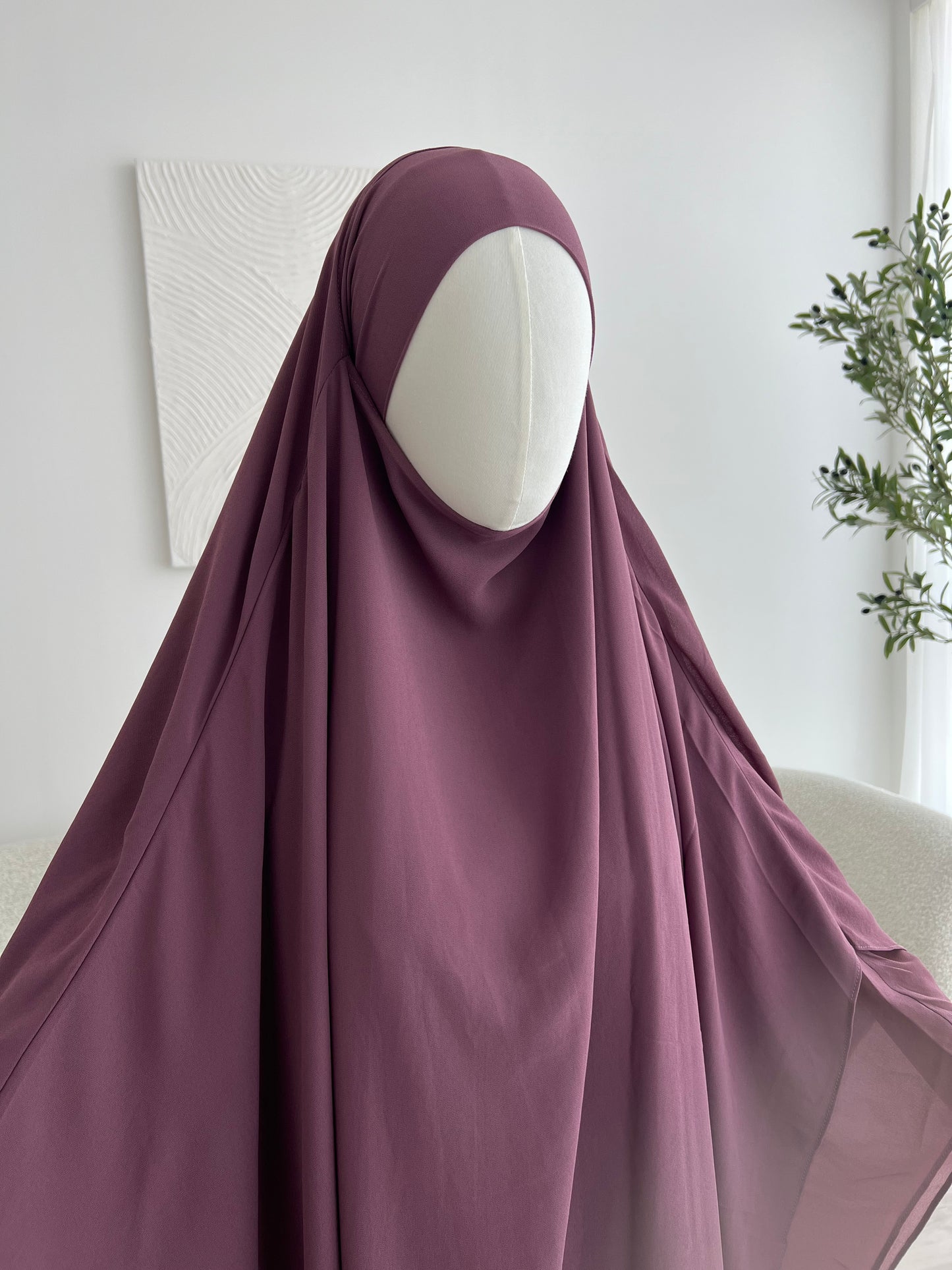 Maxi Chiffon Khimar - Mauve