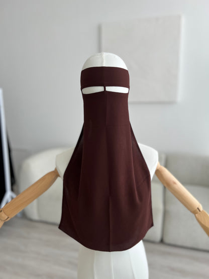 1 Layer Niqab | Nose String - Dark Brown