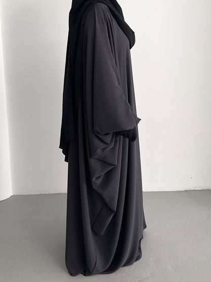 Batwing Abaya - Charcoal Grey