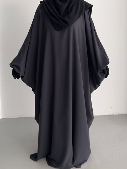 Batwing Abaya - Charcoal Grey