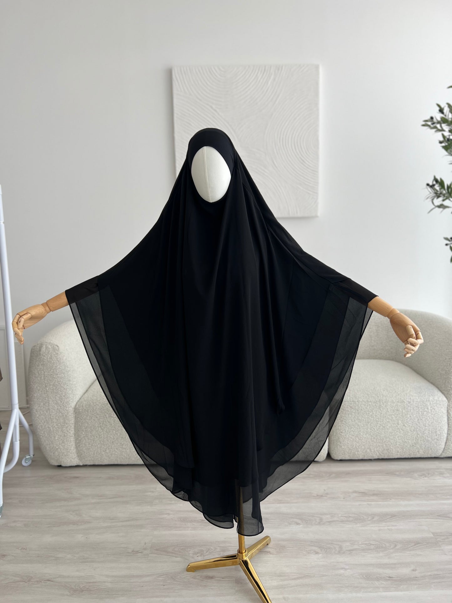 Maxi Chiffon Khimar - Black