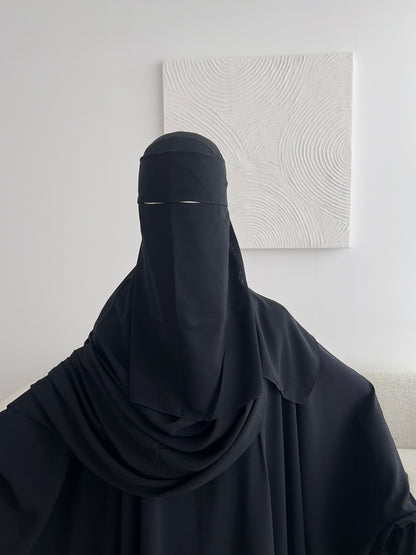 Flap Niqab Set - Black
