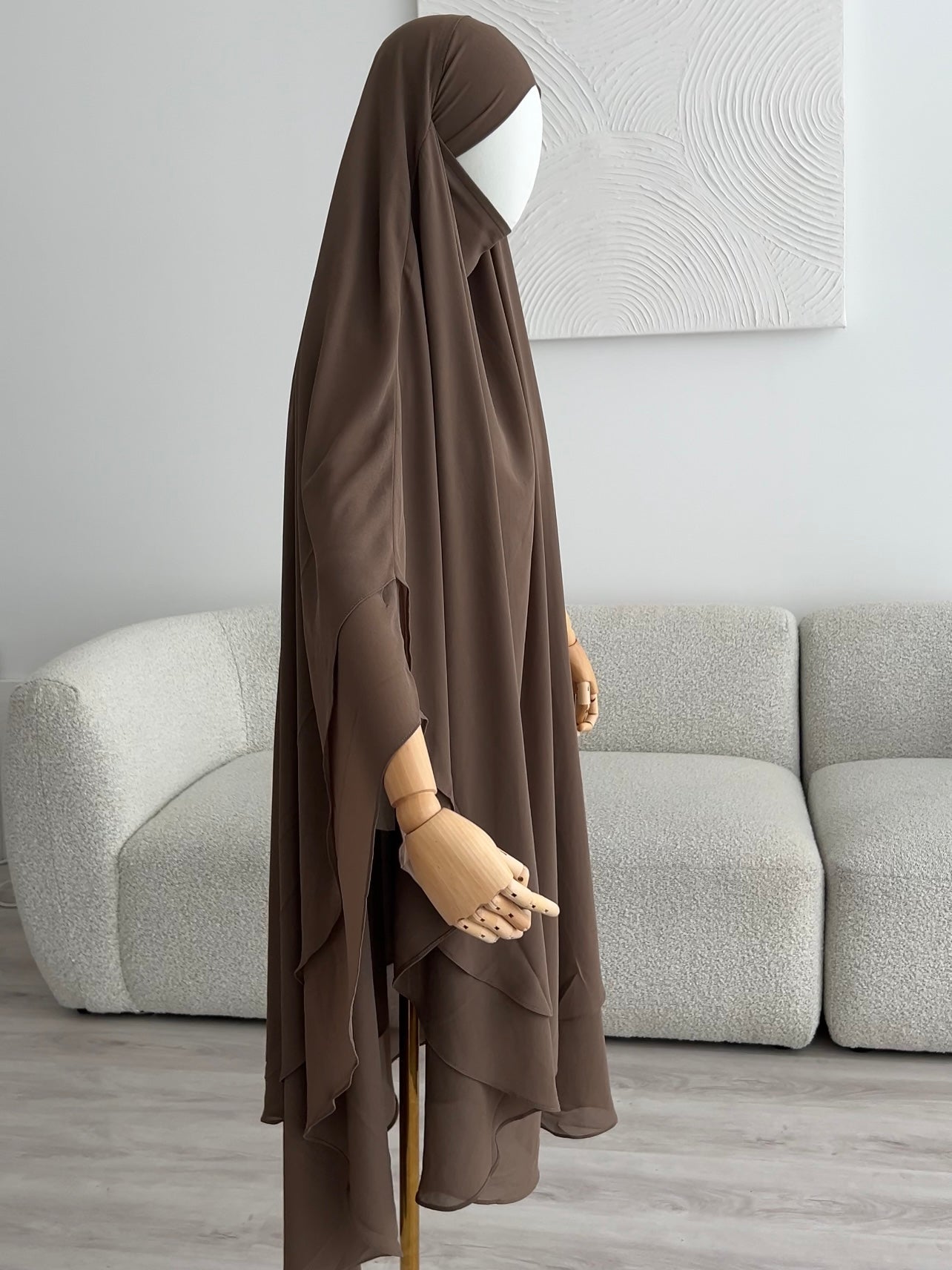 Maxi Chiffon Khimar - Taupe