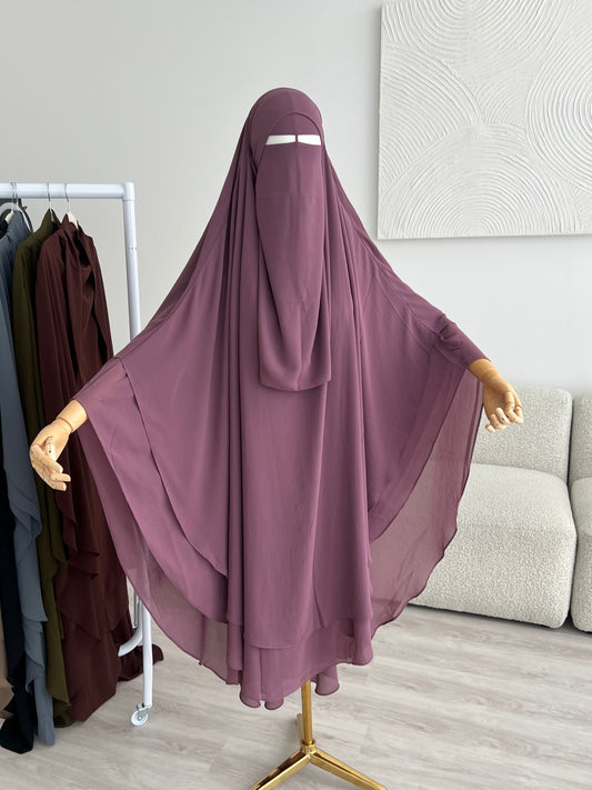 Maxi Chiffon Khimar - Mauve