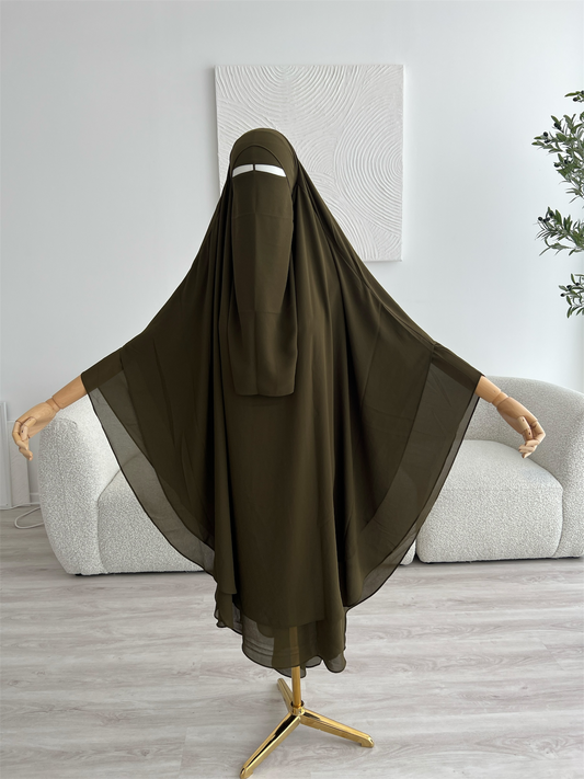 Maxi Chiffon Khimar - Khaki