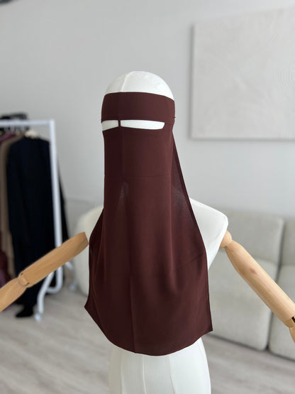 1 Layer Niqab | Nose String - Dark Brown