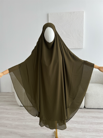 Maxi Chiffon Khimar - Khaki