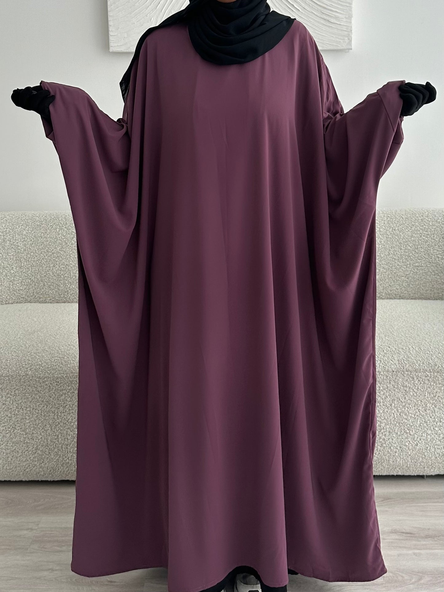 Batwing Abaya- mauve