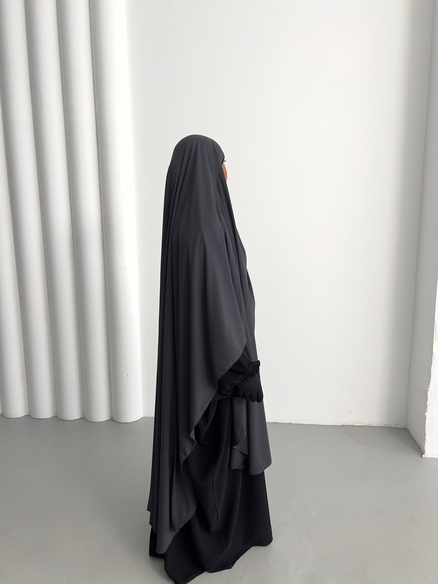 Khimar Aisha - Charcoal Grey