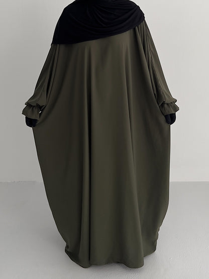 Batwing Abaya - Deep Olive