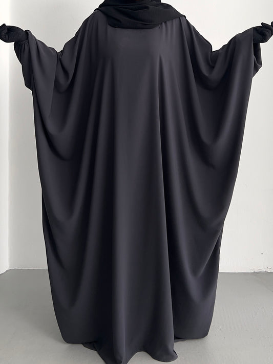 Batwing Abaya - Charcoal Grey