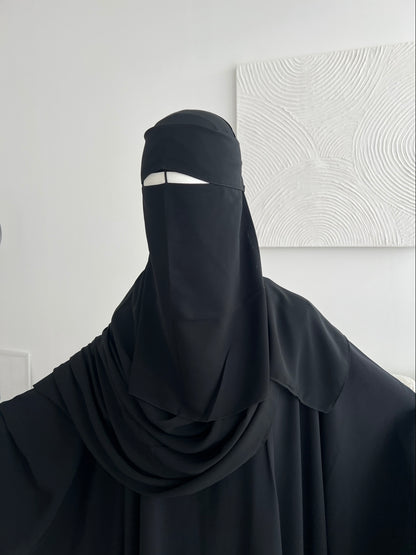 Flap Niqab Set - Black
