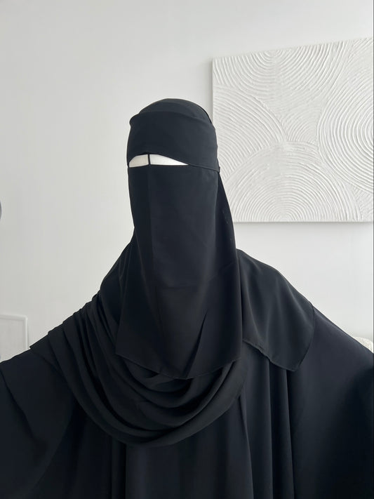 Flap Niqab Set - Black