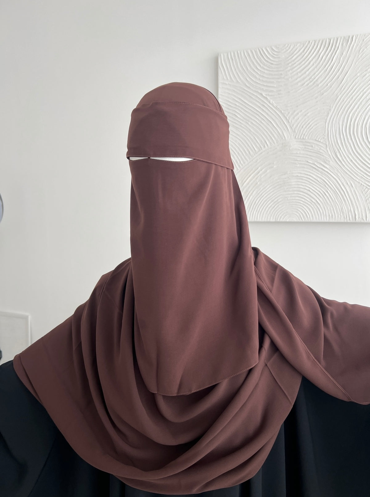 Flap Niqab Set - Dark Brown