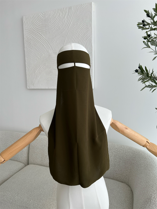 1 Layer Niqab | Nose String - Khaki