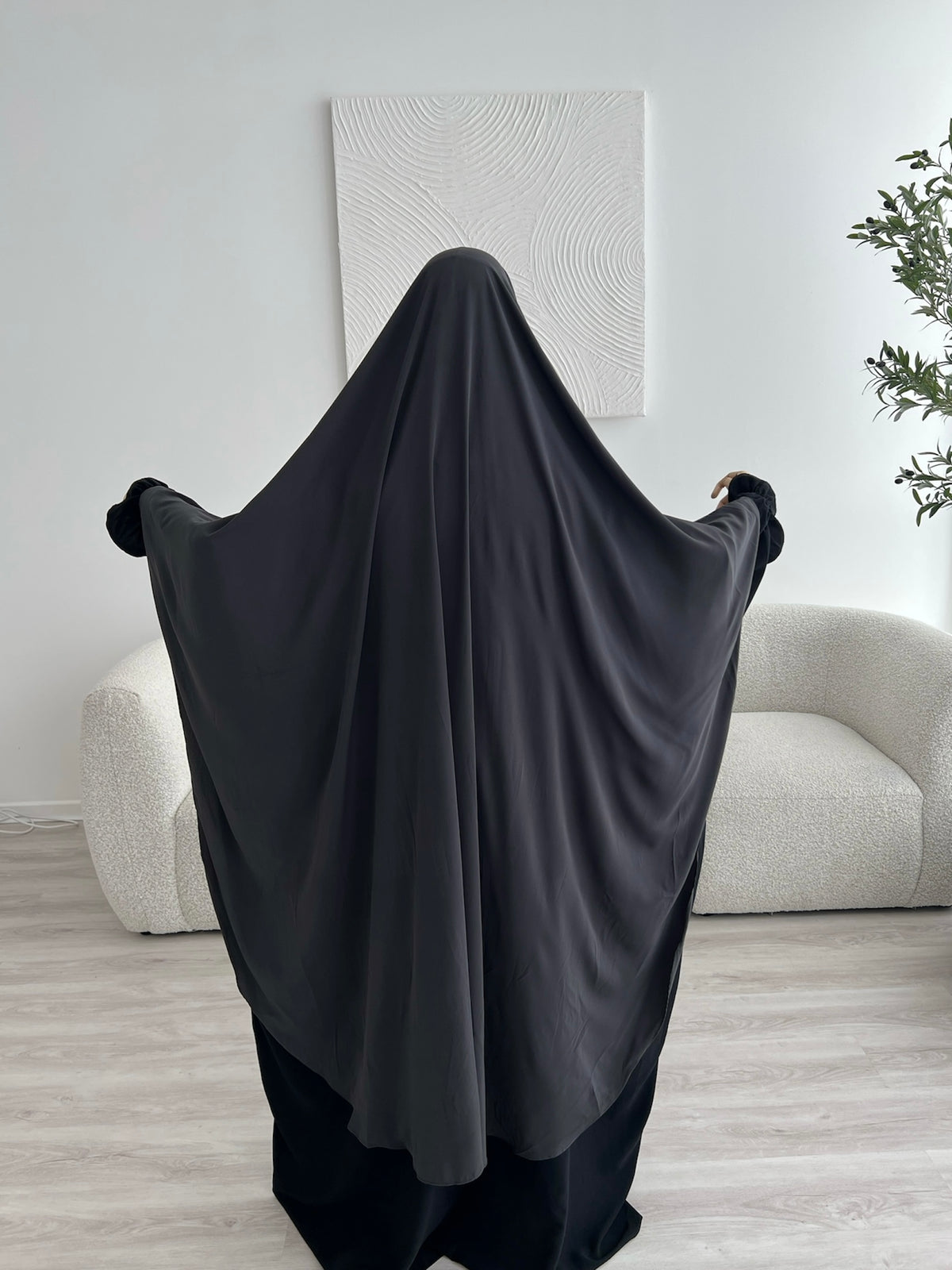 Khimar Aisha - Charcoal Grey