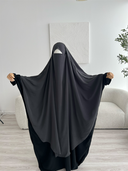 Khimar Aisha - Charcoal Grey